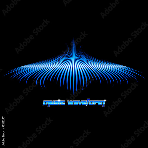 Sound waveform shaped sign with wings