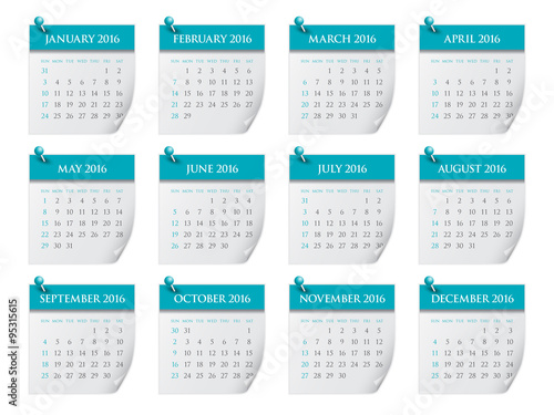 2016 year calendar