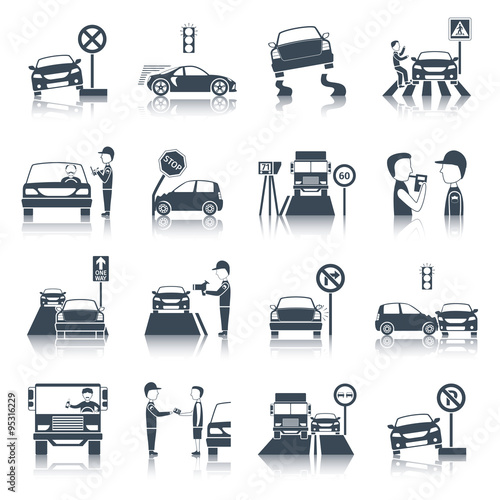 Traffic Violation Icons Set
