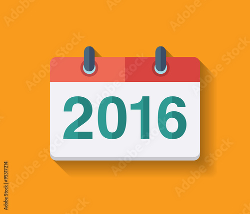 Flat vector calendar icon 2016 © AnKudi
