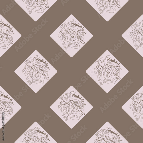 Seamless background with Celtic art and ethnic ornaments for your design