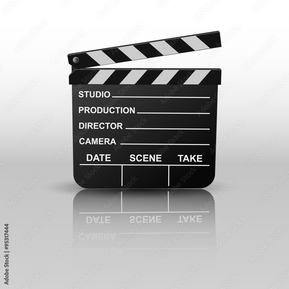 Movie clapper board isolated. Vector illustration