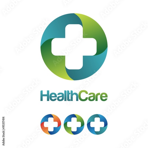 Health Care Cross Hospital Logo Design. Health Wealth Care Logo Template Vector Pulse Cross