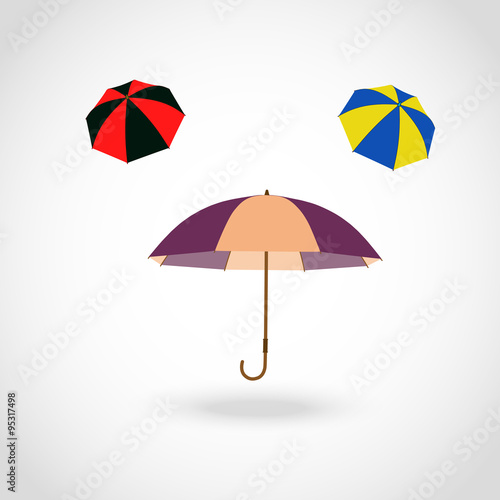 Opened umbrella isolated on white background.Vector illustration.
