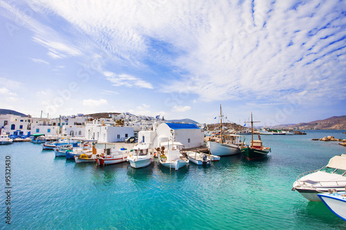 Beautiful Naousa village, Paros island, Cyclades, Greece