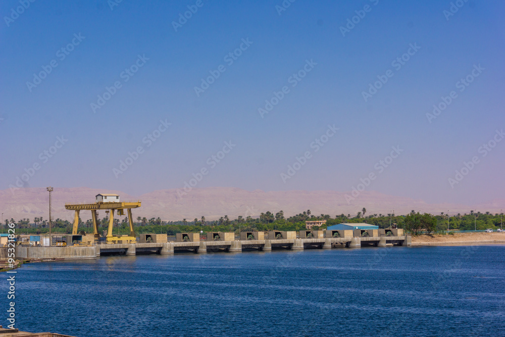 Sluice gate on the Nile river, Egypt. watergate near Esna Sluice gate on the Nile river, Egypt. watergate near Esna