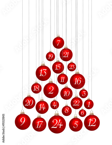 Adventskalender aus Christbaumkugeln