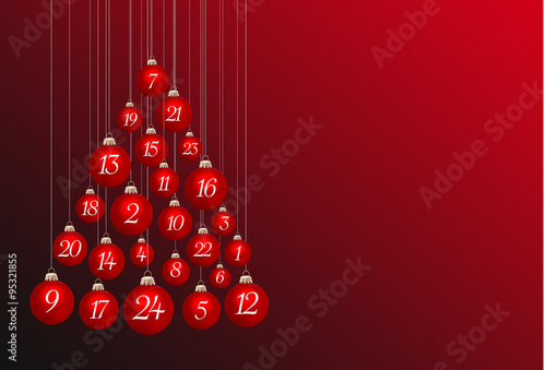 Adventskalender aus Christbaumkugeln