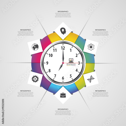 Modern work time management planning infographics template. Vector illustration