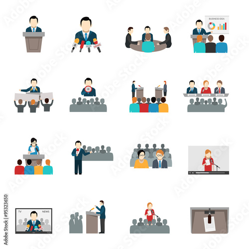 Public Speaking Icons Set