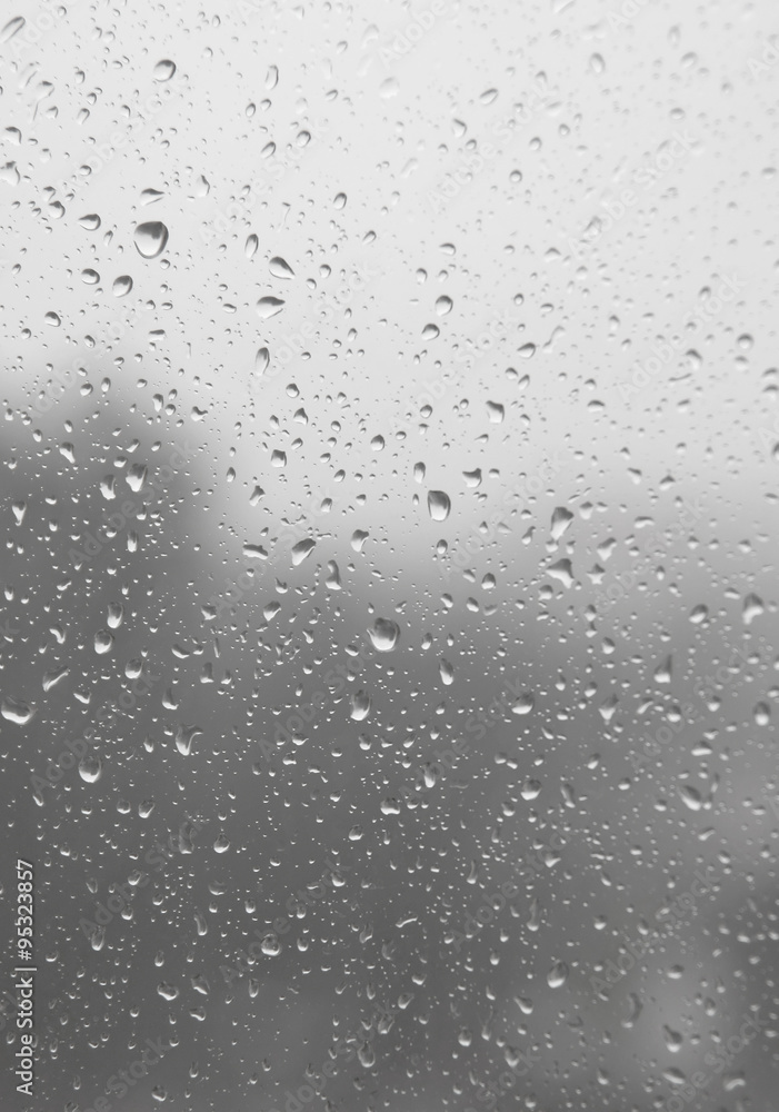 Drops of rain on the inclined window Drops of rain on the inclined window
