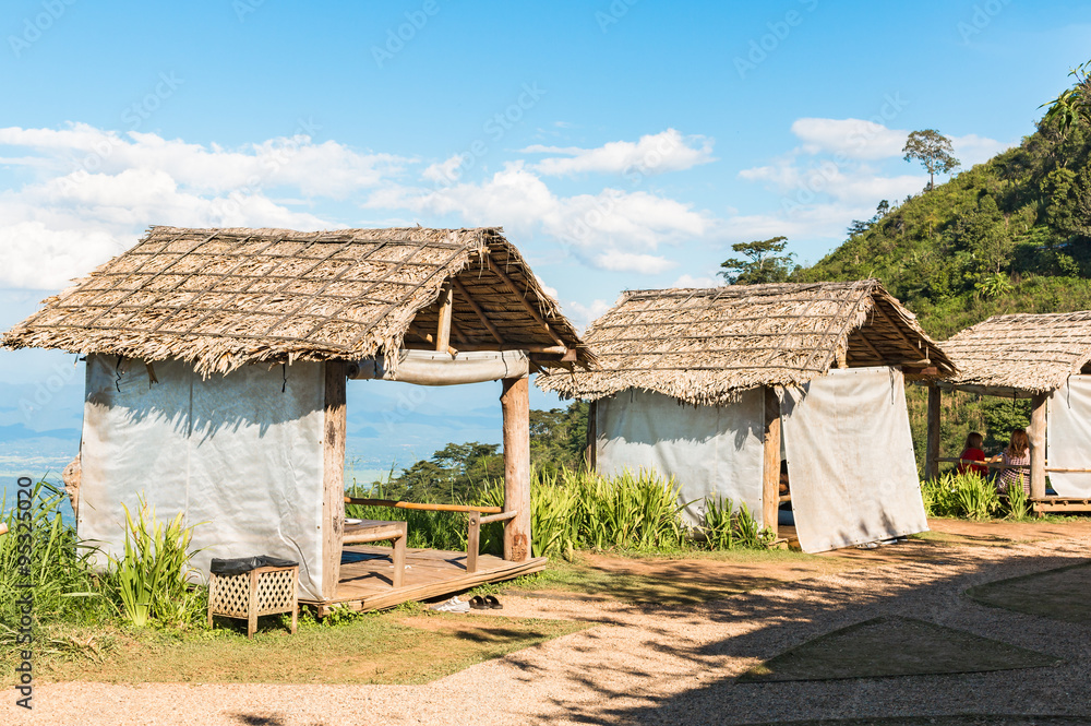 Thai style pavilion with thatched roof on The Hill Thai style pavilion with thatched roof on The Hill