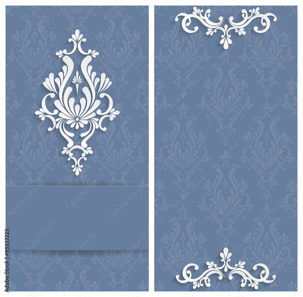 Vector Grey Floral 3d Background. Template for Wedding or Invitation Cards Vector Grey Floral 3d Background. Template for Wedding or Invitation Cards
