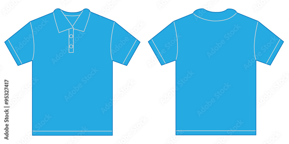 Light Blue Polo Shirt Design Template For Men Stock Illustration