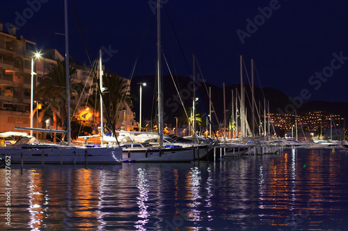 Wallpaper Mural Modern yachts in quay at night Torontodigital.ca