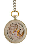 Mechanism of old pocket watch on a chain