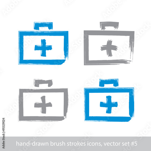 Set of brush drawing simple...