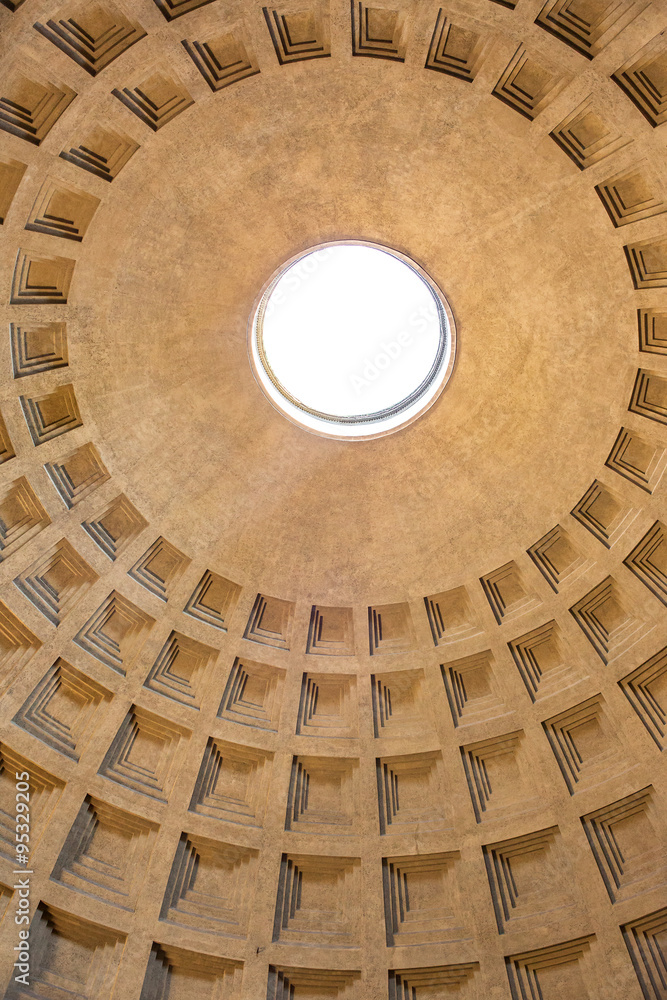 Dome of the Pantheon Inside view.Rome.Italy.
