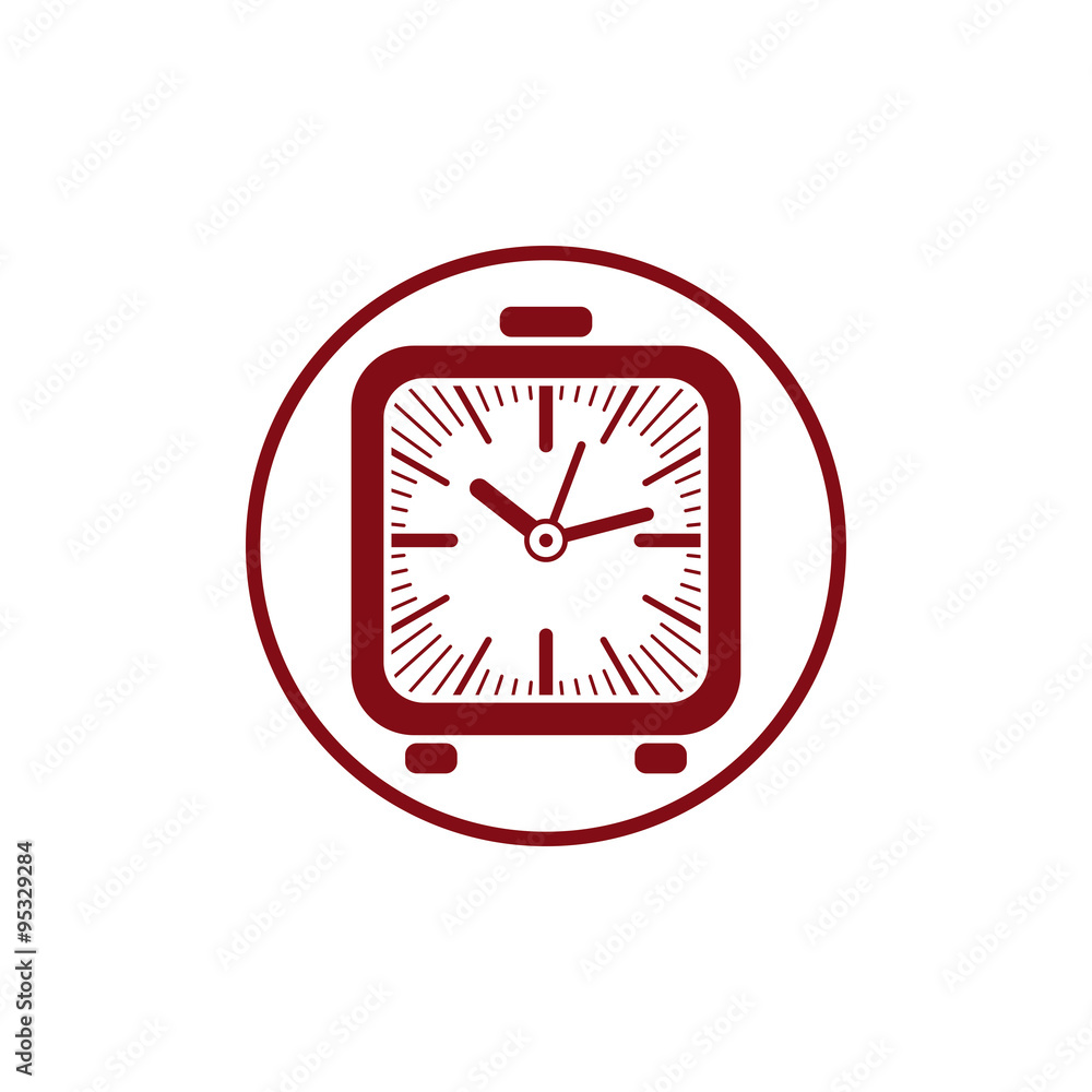 Time conceptual stylish icon, simple desk clock Time conceptual stylish icon, simple desk clock