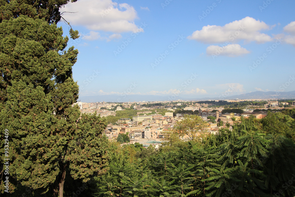 Rome,Italy,View of Rome from the Janiculum hill,summer,evening.