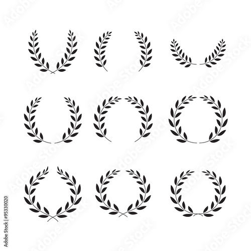 laurel wreaths symbol set