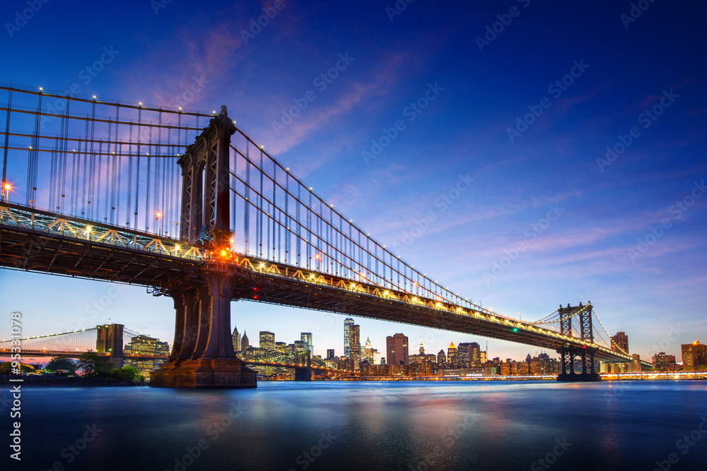 Amazing view to new york city bridge