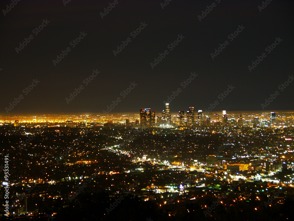 Fototapeta premium Downtown Los Angeles at night