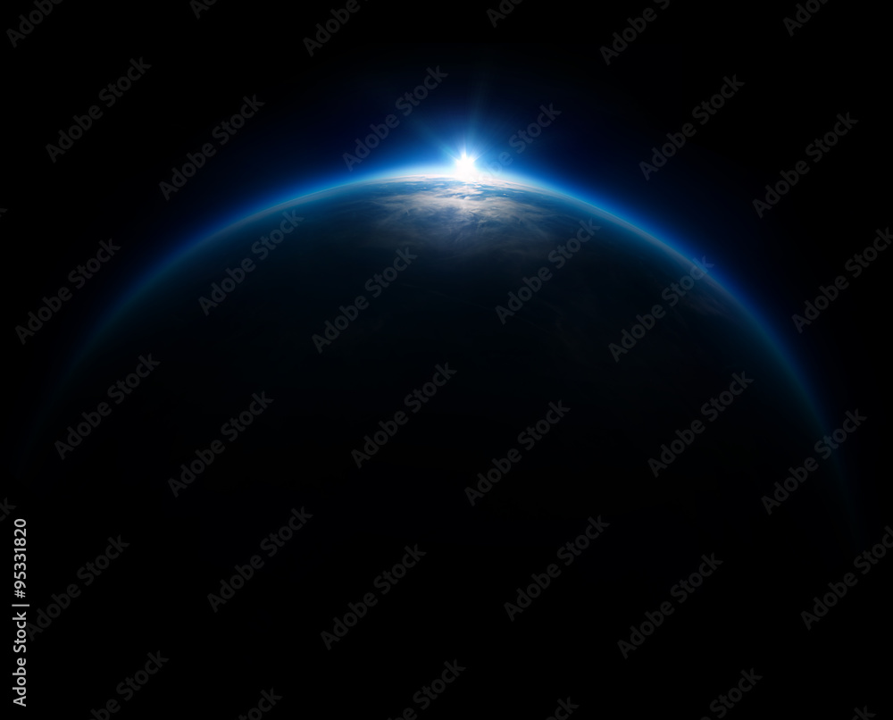 Naklejka premium Fotografia w pobliżu przestrzeni - 20 km nad ziemią / prawdziwe zdjęcie zrobione fr
