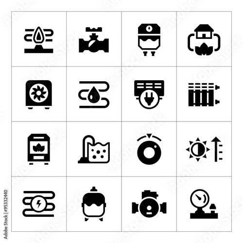 Set icons of heating