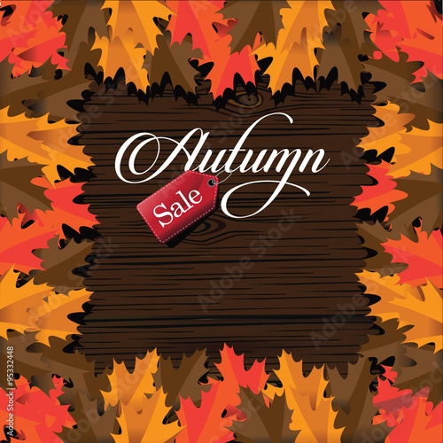 Autumn sale leaves background EPS 10 vector royalty free stock illustration for greeting card, ad, promotion, poster, flier, blog, article, social media, marketing