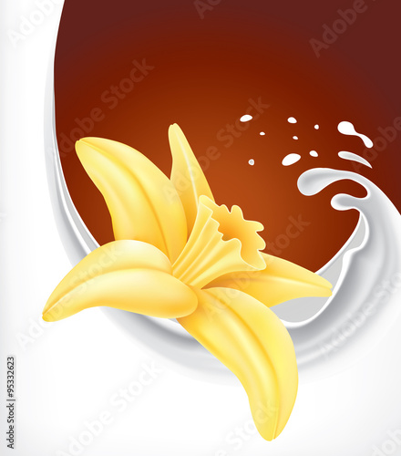 milk splash with vanilla flower