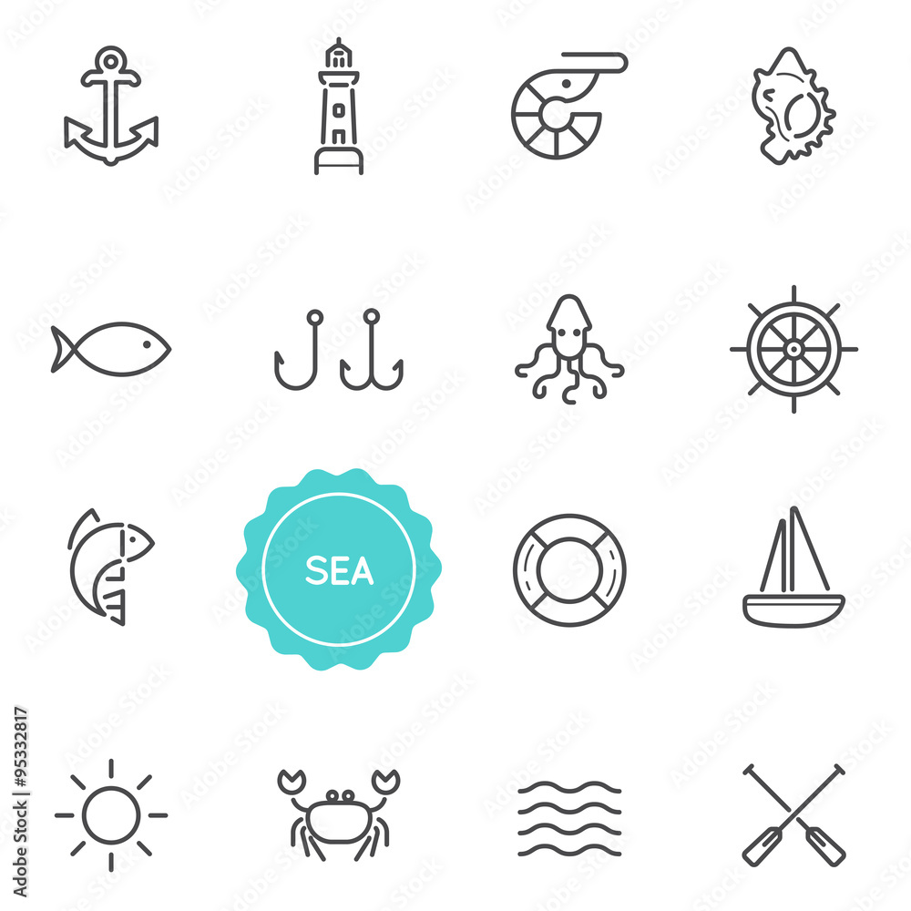 Set of Sea Food Vector Illustration Elements can be used as Logo or Icon in premium quality Set of Sea Food Vector Illustration Elements can be used as Logo or Icon in premium quality