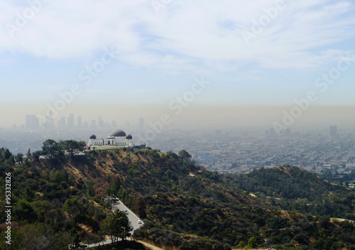 Los Angeles skyline with observatory
