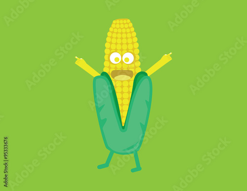 cartoon corn vector illustration