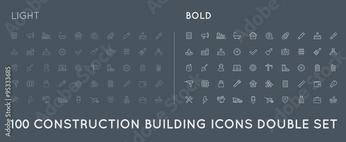 Set of Thin and Bold Vector Construction Building Icons Home and Repair can be used as Logo or Icon in premium quality