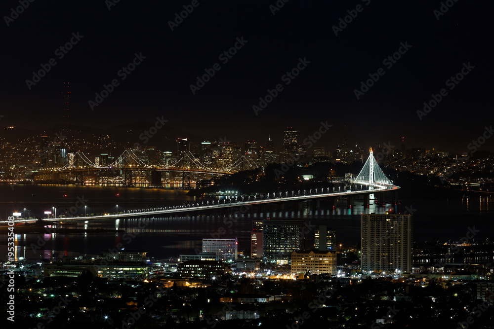 San Francisco Oakland Bay Bridge at Night (New Eastern Span)