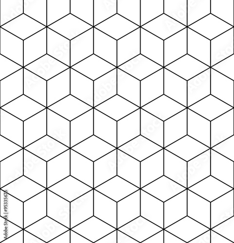 Fototapeta Naklejka Na Ścianę i Meble -  Geometric seamless pattern, endless black and white vector regul