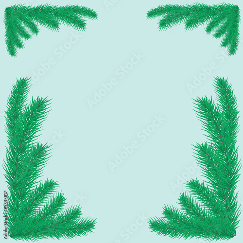 Background with green fir branches.