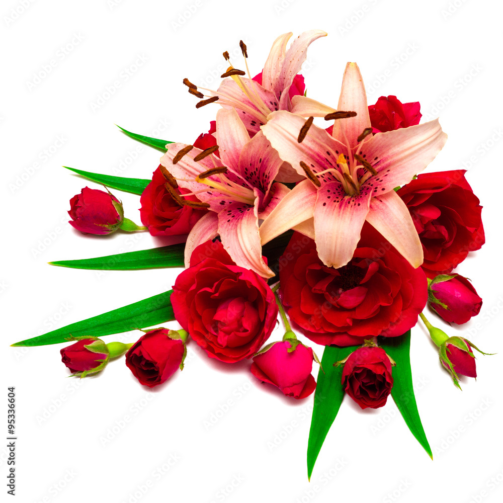 Flowers lilies and roses Stock Photo Adobe Stock