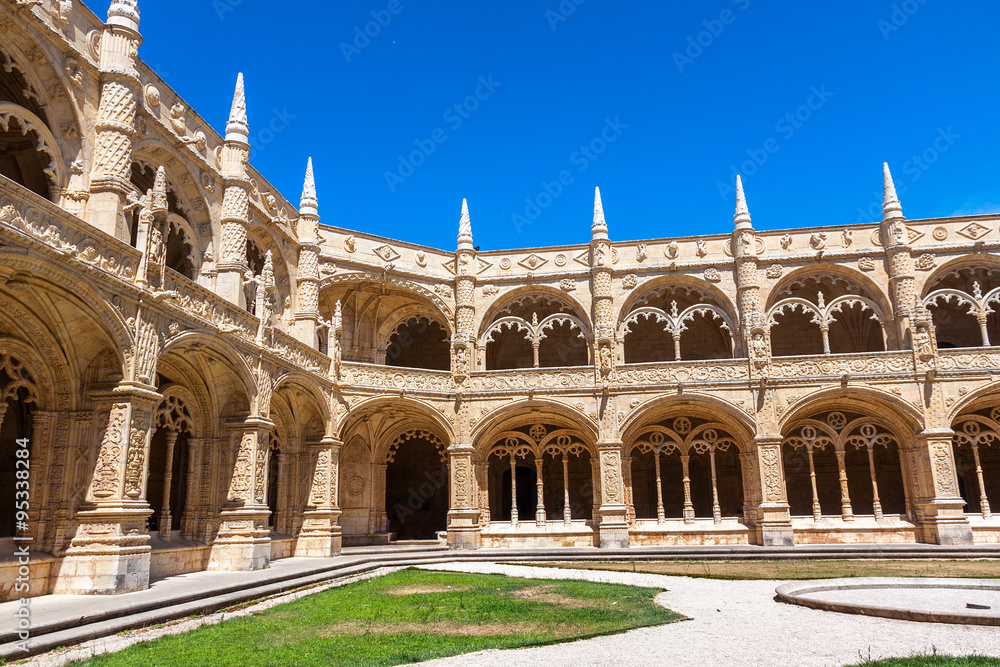 Monastery of Jeronimos Cloister in Lisbon, Portugal