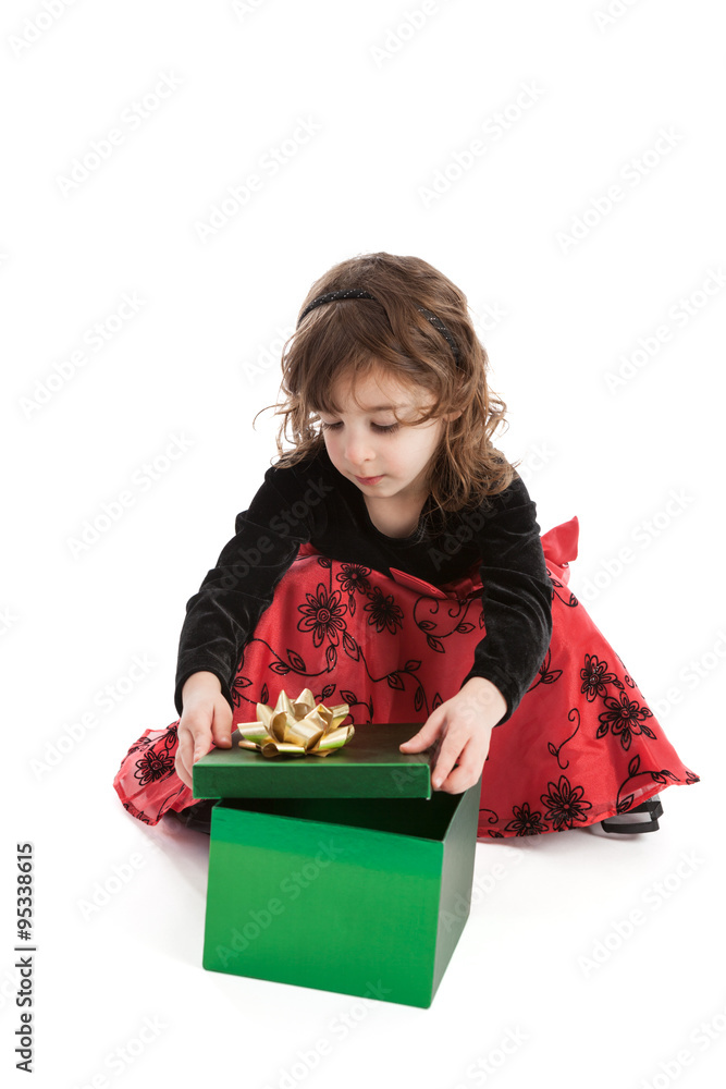 Little girl with present