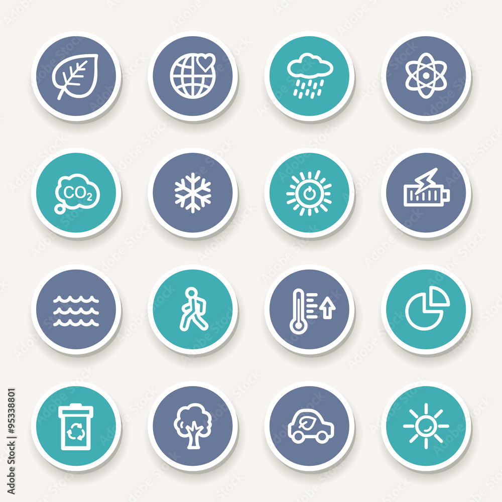 Green ecology web icons set Green ecology web icons set