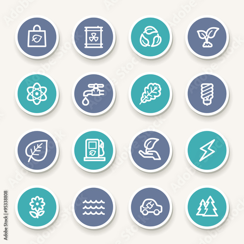Green ecology web icons set