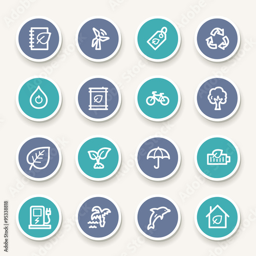 Green ecology web icons set