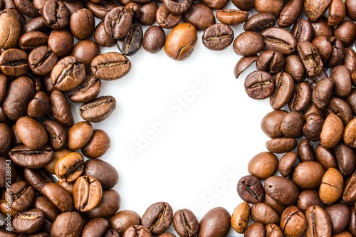 Coffee beans isolated on white background photo