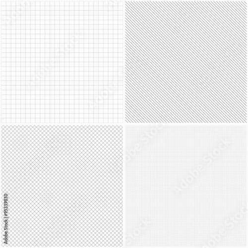 Fototapeta Naklejka Na Ścianę i Meble -  Set of vector grid seamless patterns.