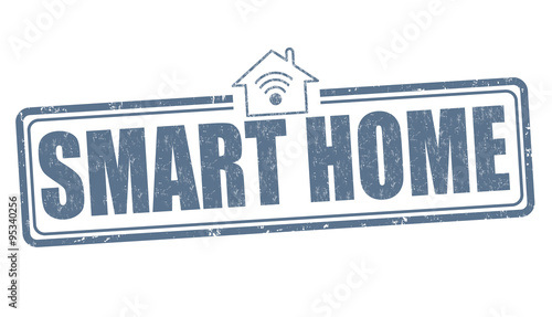 Smart home grunge rubber stamp on white background, vector illustration