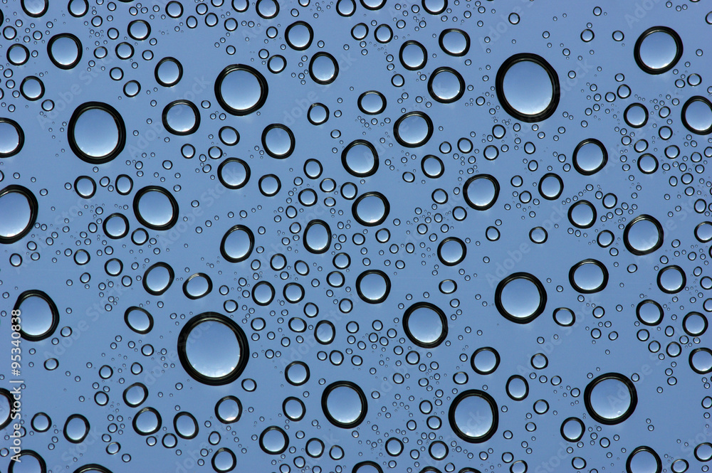  water drops on glass