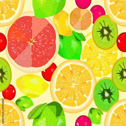 juicy fruits seamless background