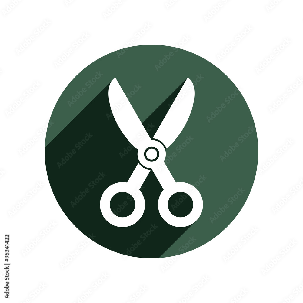 Simple scissors illustration, tailor work tool. Sharp instrument Simple scissors illustration, tailor work tool. Sharp instrument